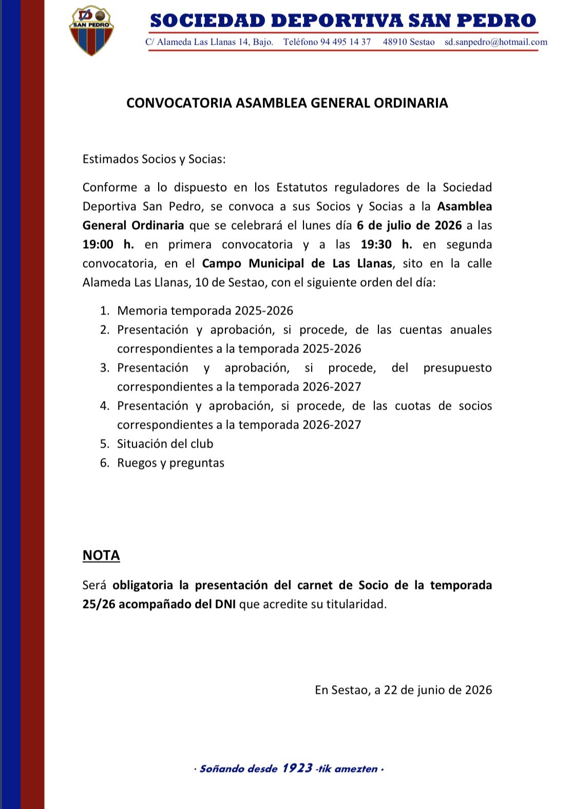 Asamblea General Ordinaria (1)