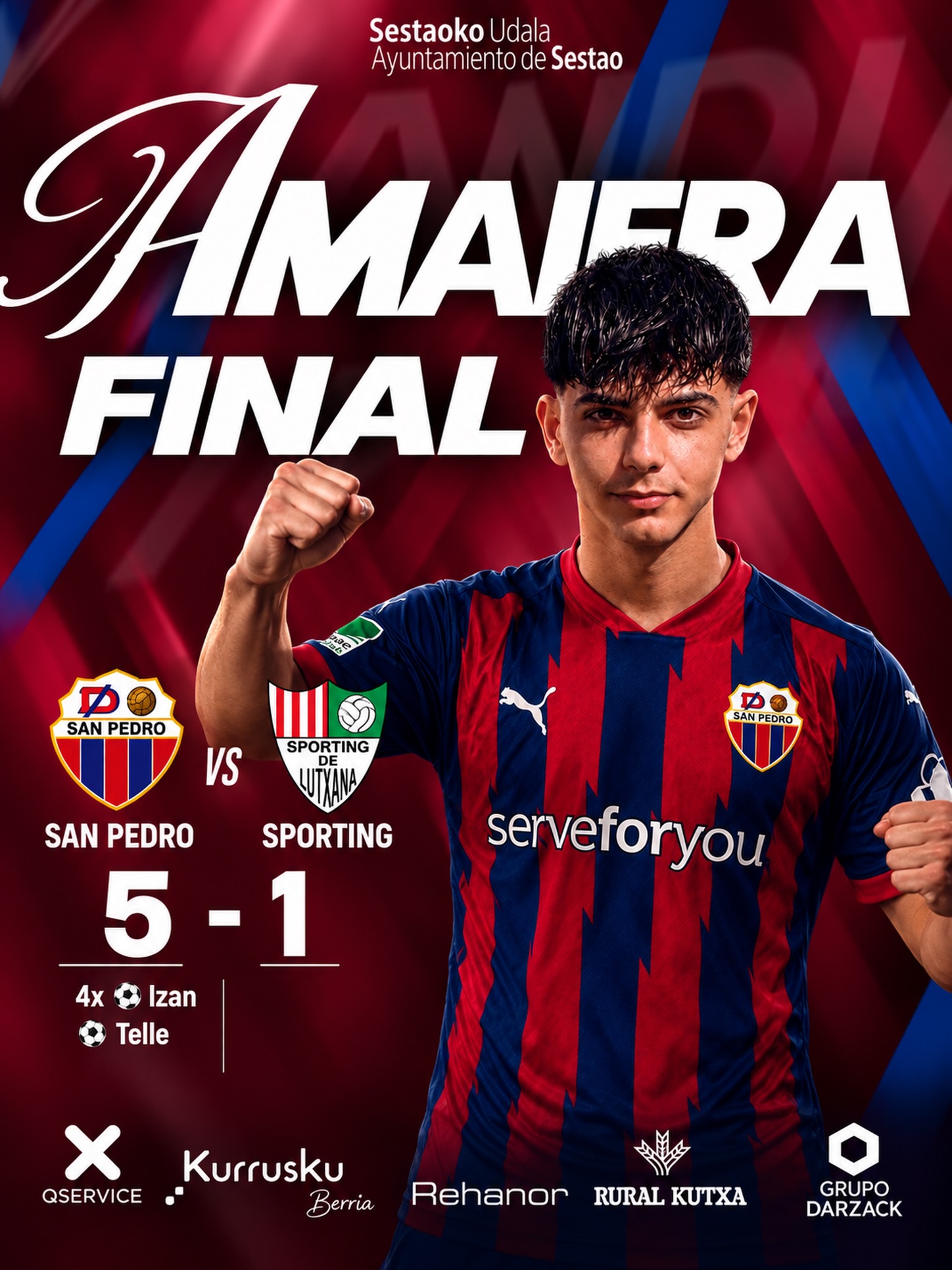 Primera victoria en casa: 5-1 al Sporting de Lutxana